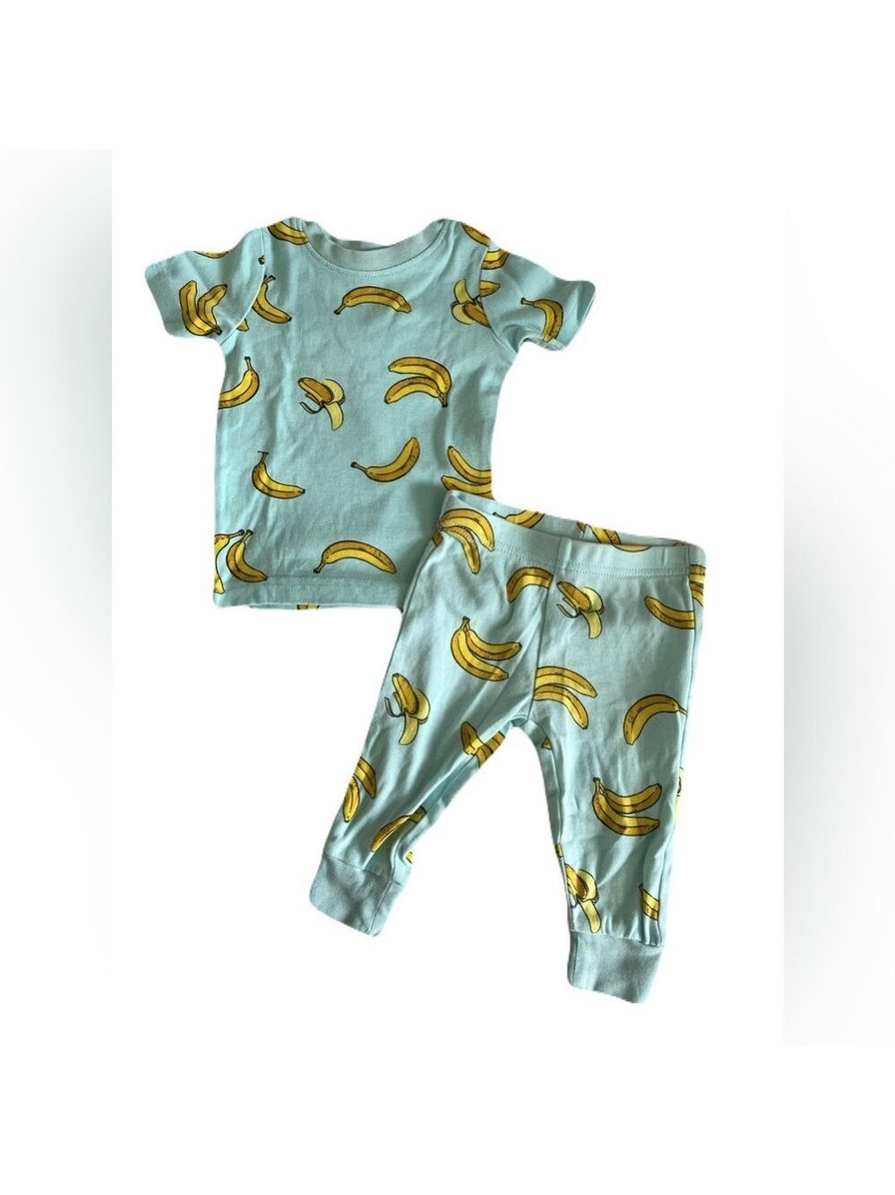 🩵 4/$20 George Banana Print Baby Set in Blue and Yellow